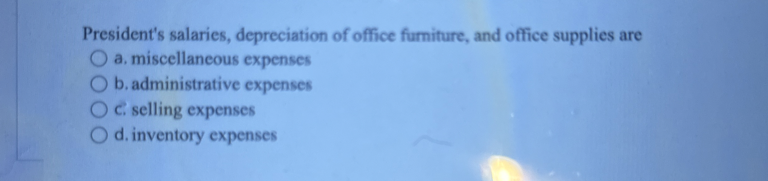 President's salaries, depreciation of office