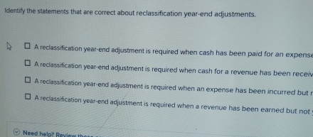 Identify the statements that are correct about