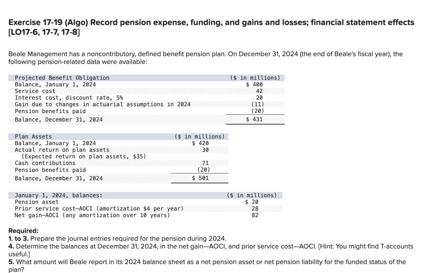 Exercise 1 7 - 1 9 ( Algo ) Record pension