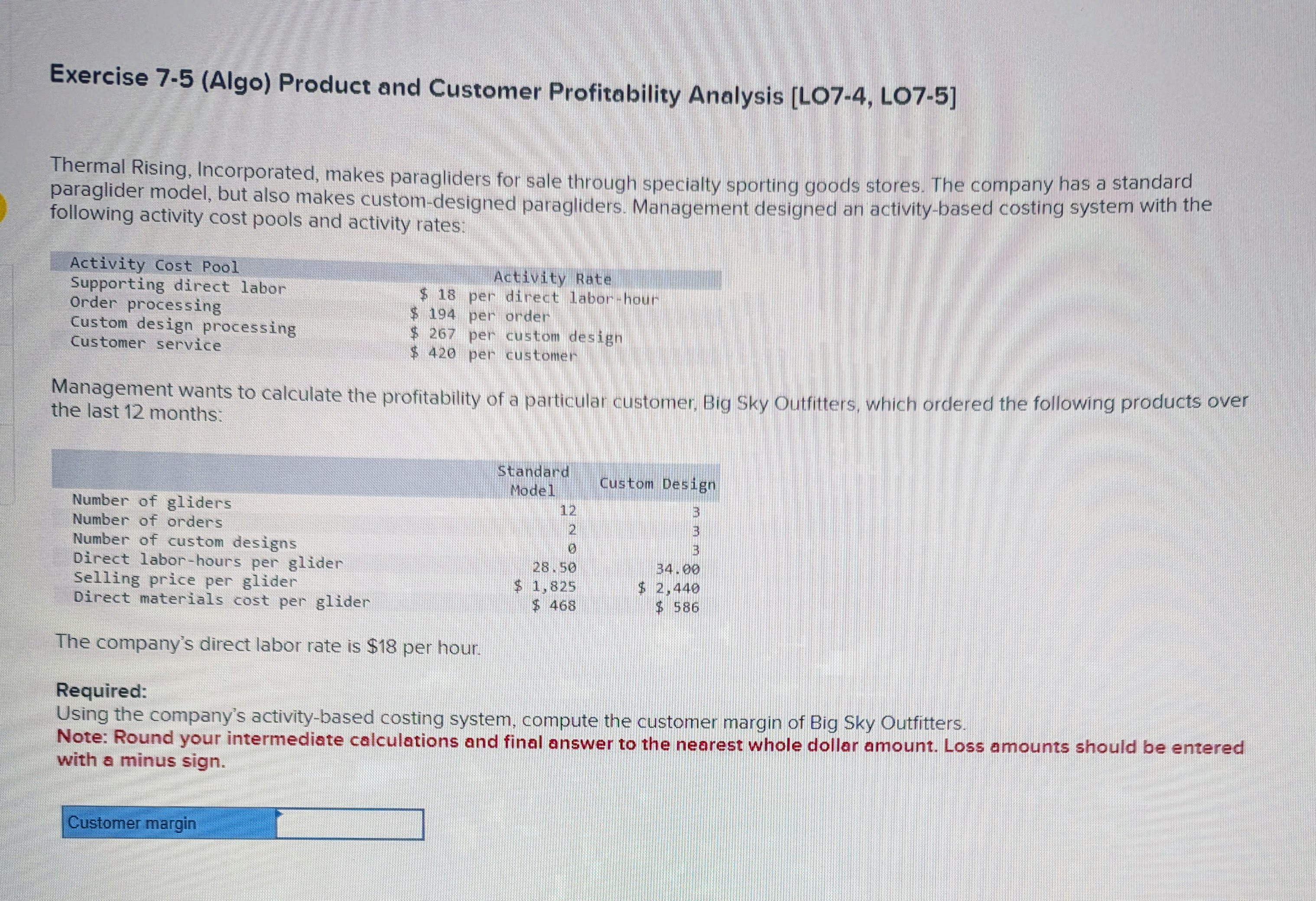 Exercise 7 - 5 ( Algo ) Product and Customer