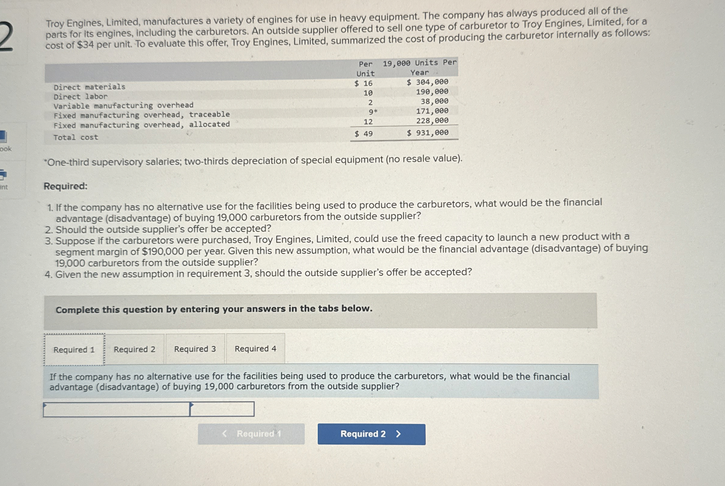 Troy Engines, Limited, manufactures a variety of