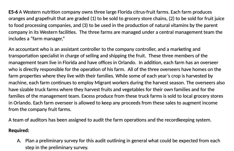 EE- A Western nutrition company owns three large