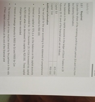 Activity 2 1 3 . 5 . 1 Required Calculate the