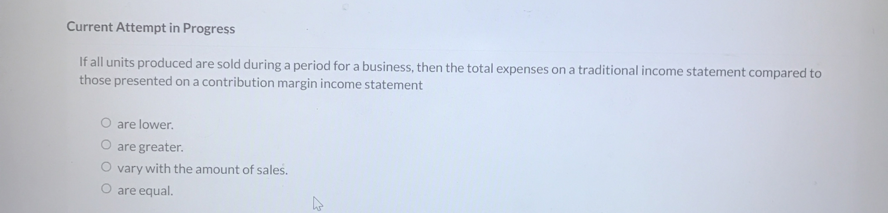 Current Attempt in Progress If all units produced