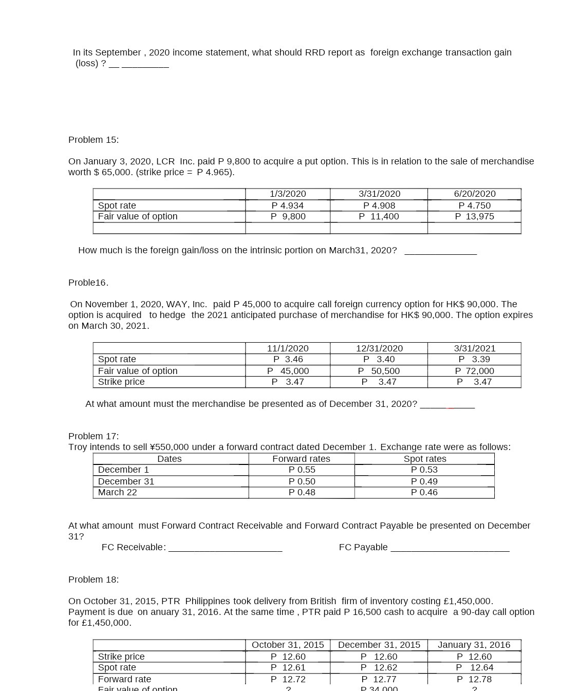 In its September , 2020 income statement, what