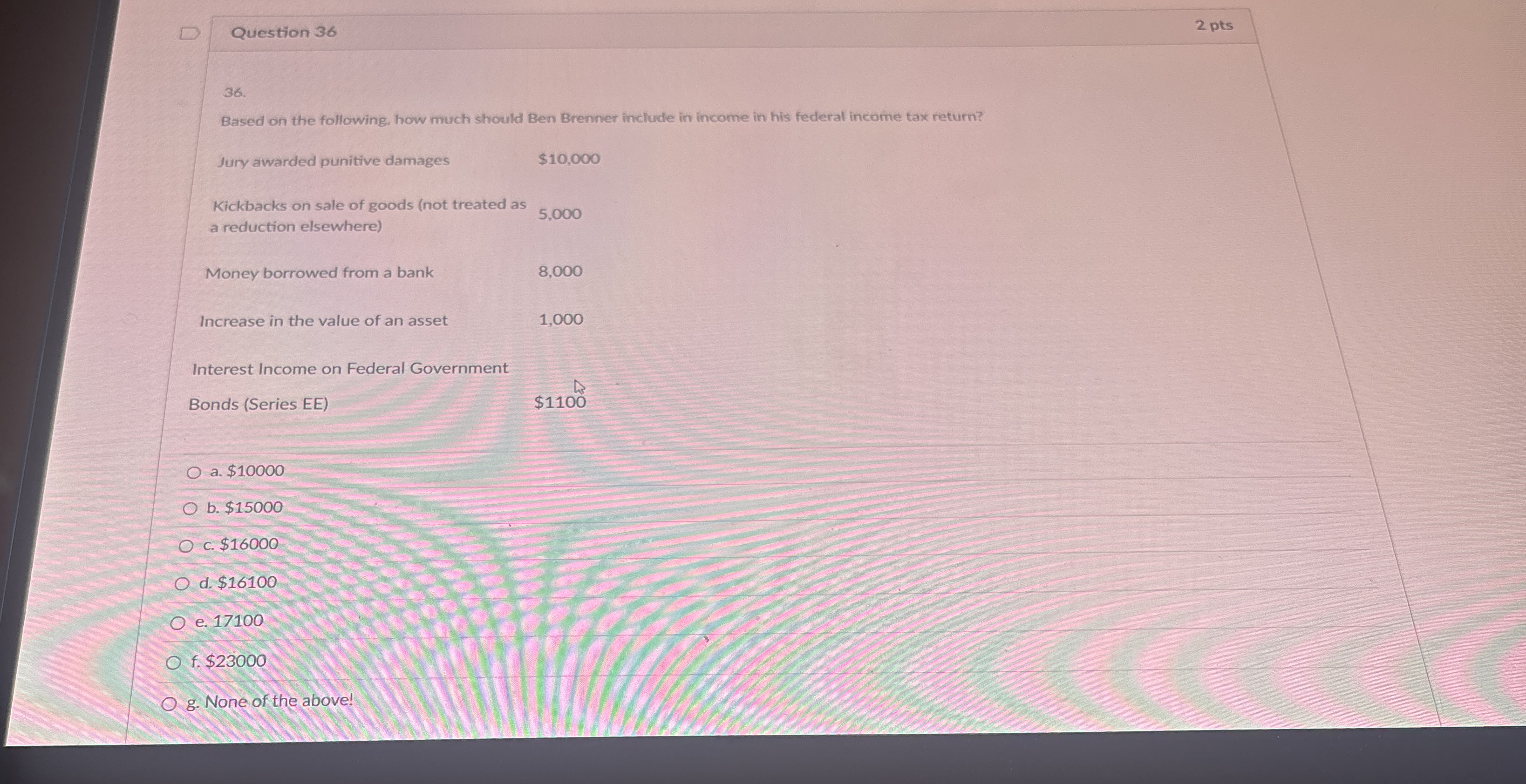 Question 3 6 2 pts 3 6 . Based on the following,