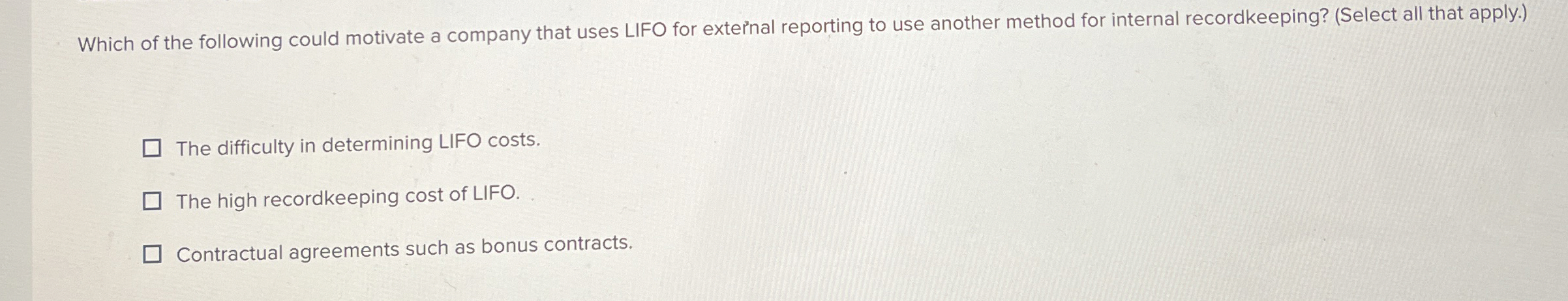 Which of the following inventory cost flow