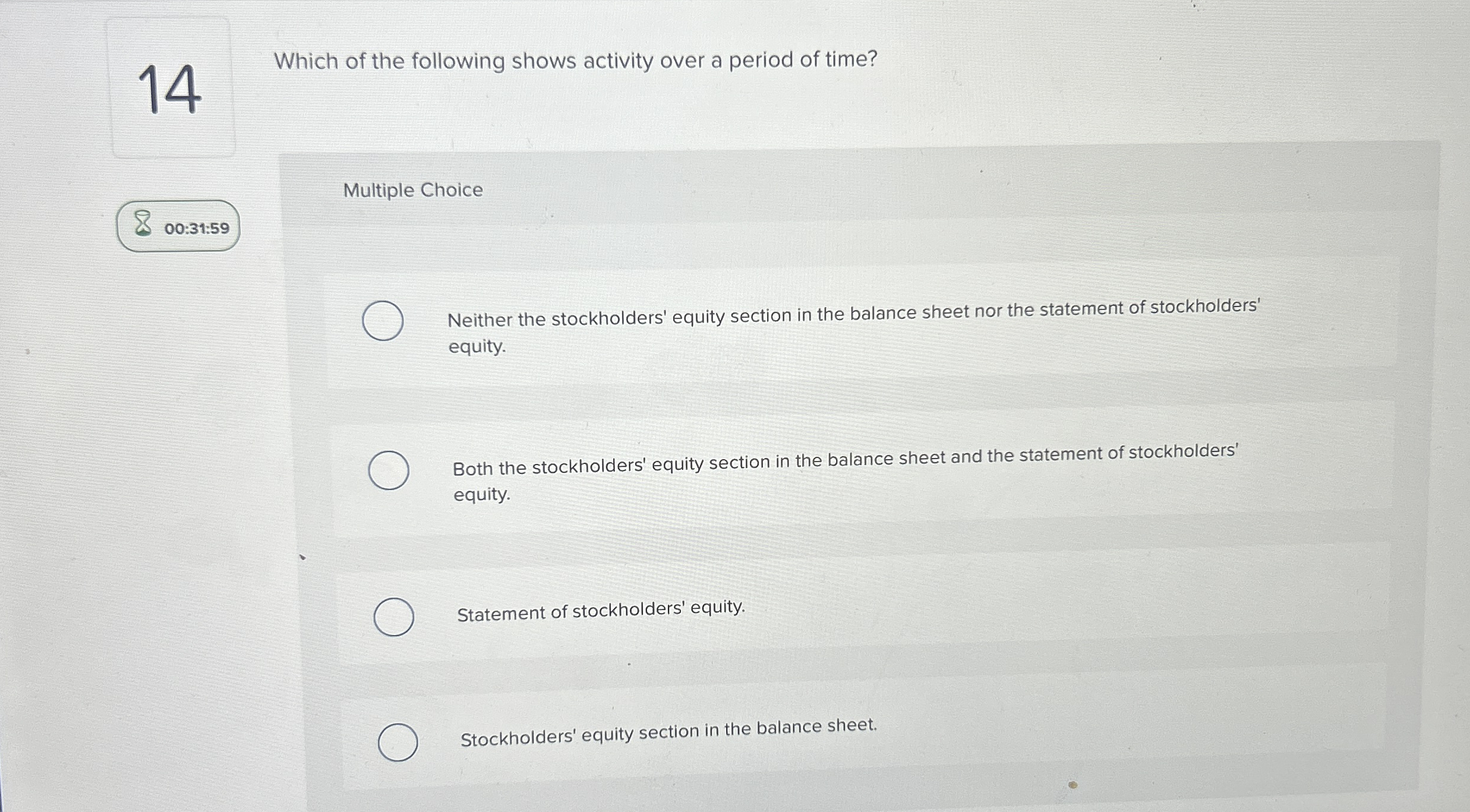 1 4 Which of the following shows activity over a