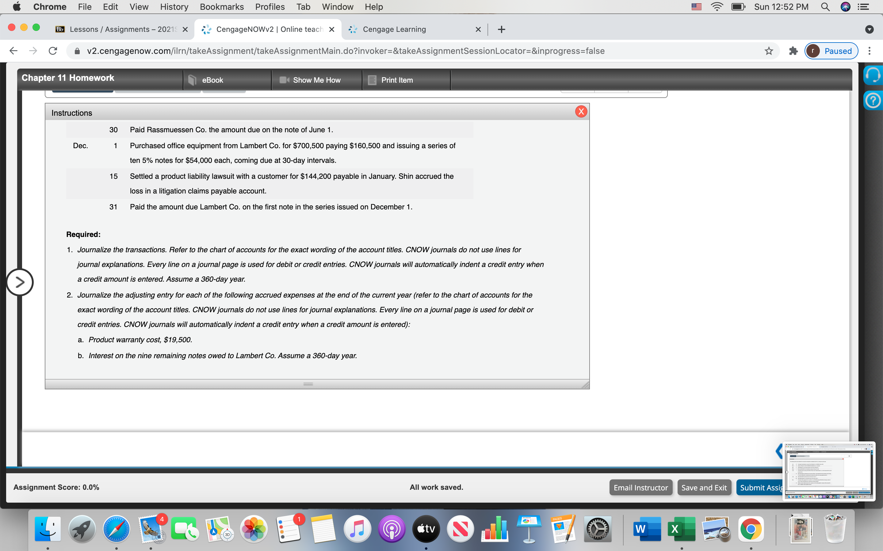 Liability transactions Chapter 11 Homework Q(7)