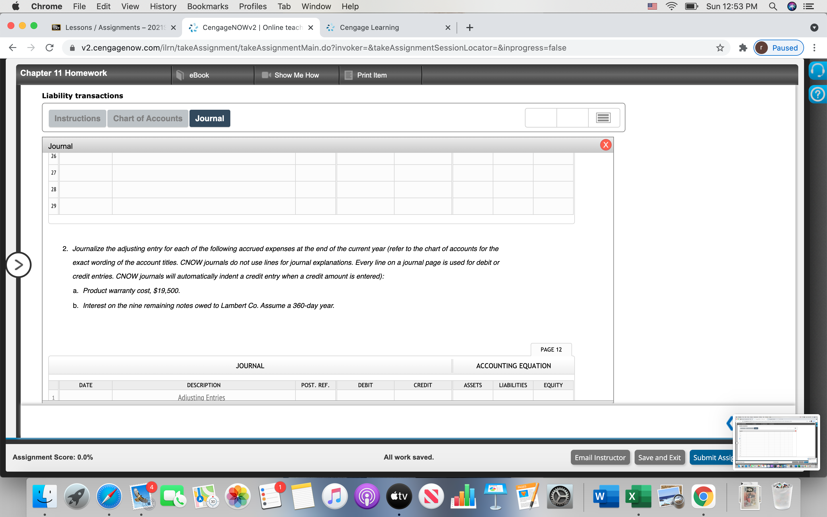 Liability transactions Chapter 11 Homework Q(7)