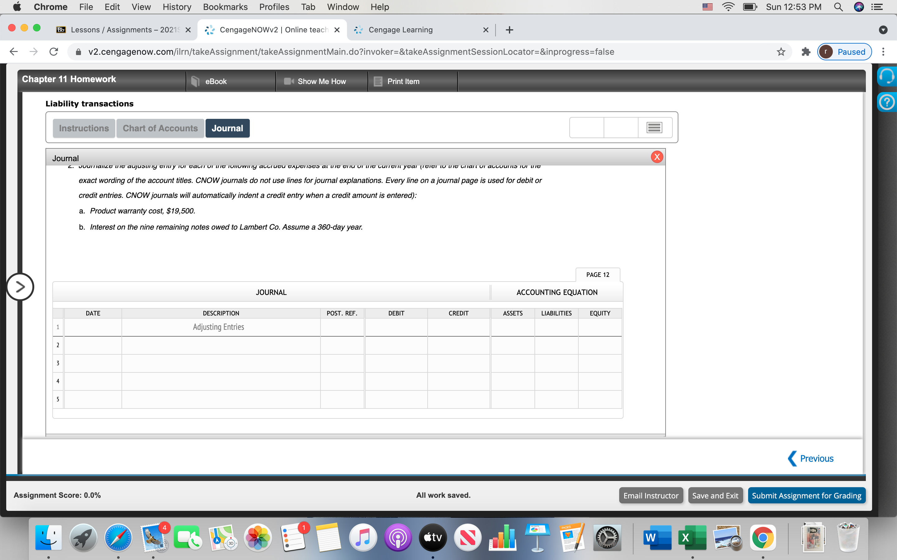 Liability transactions Chapter 11 Homework Q(7)