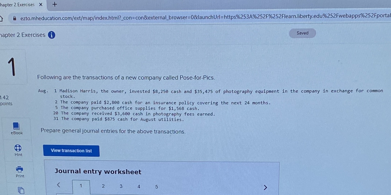 Please assist. hapter 2 Exercises X +