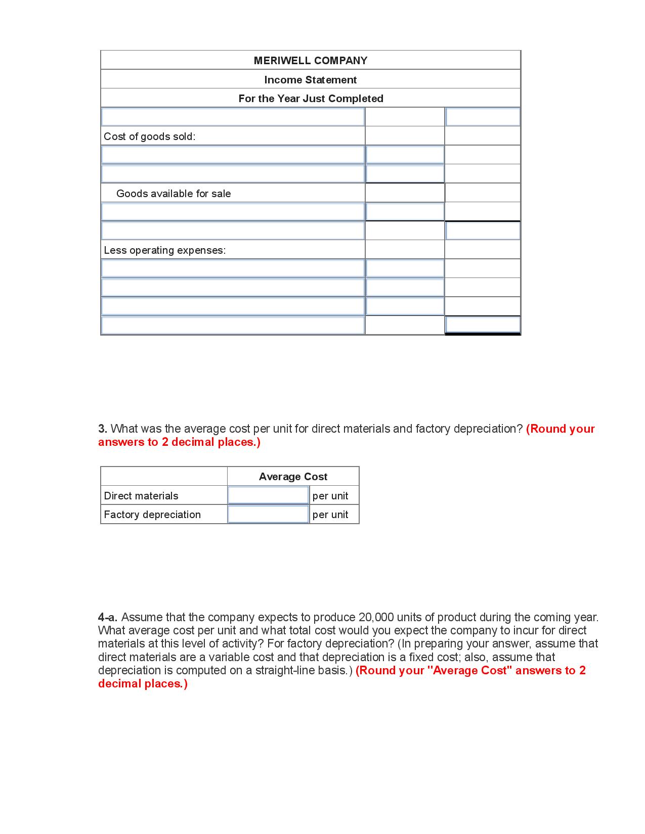 Pls find attached question Various cost and sales