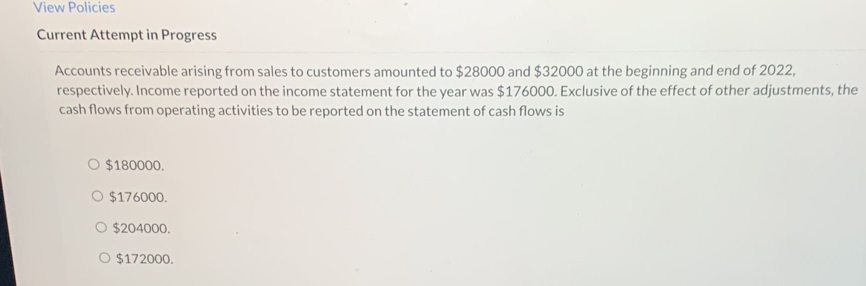 View Policies Current Attempt in Progress