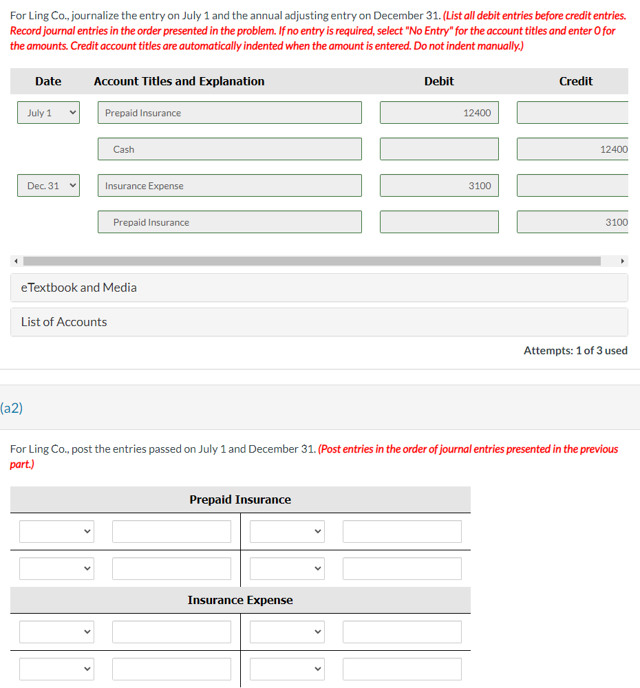 For Ling Co . , journalize the entry on July 1