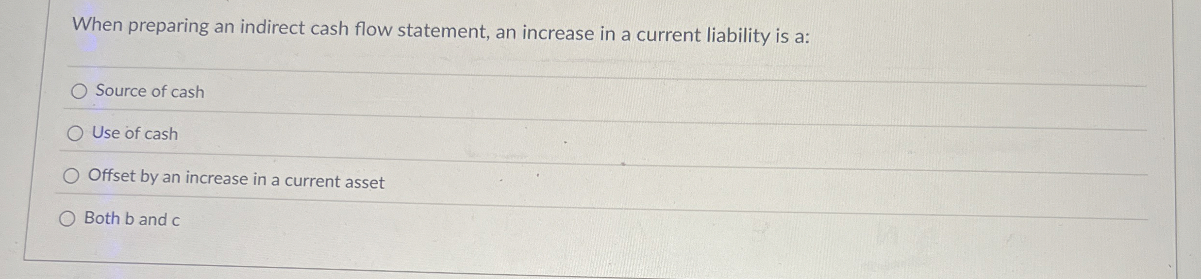 When preparing an indirect cash flow statement,