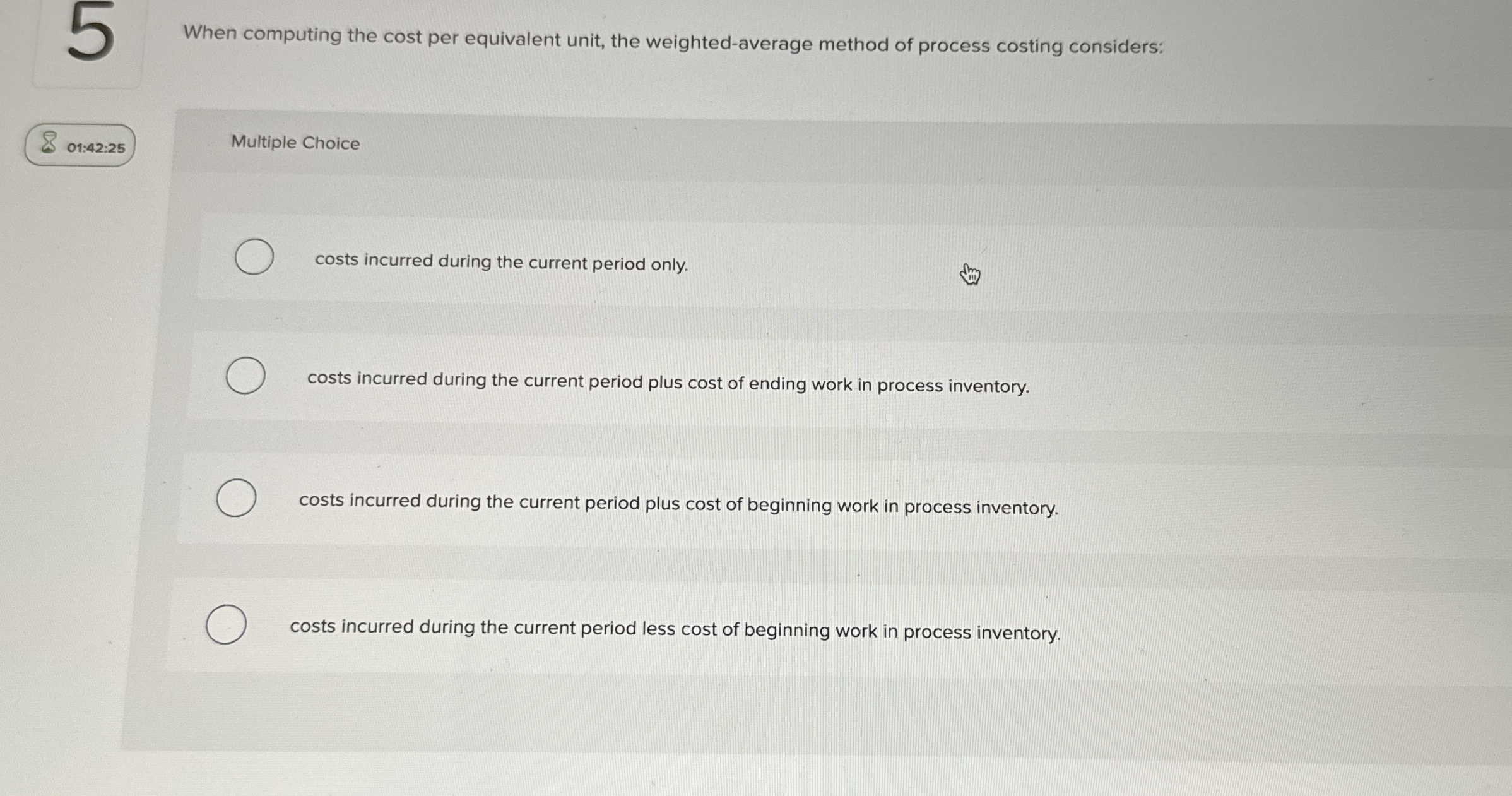 When computing the cost per equivalent unit, the