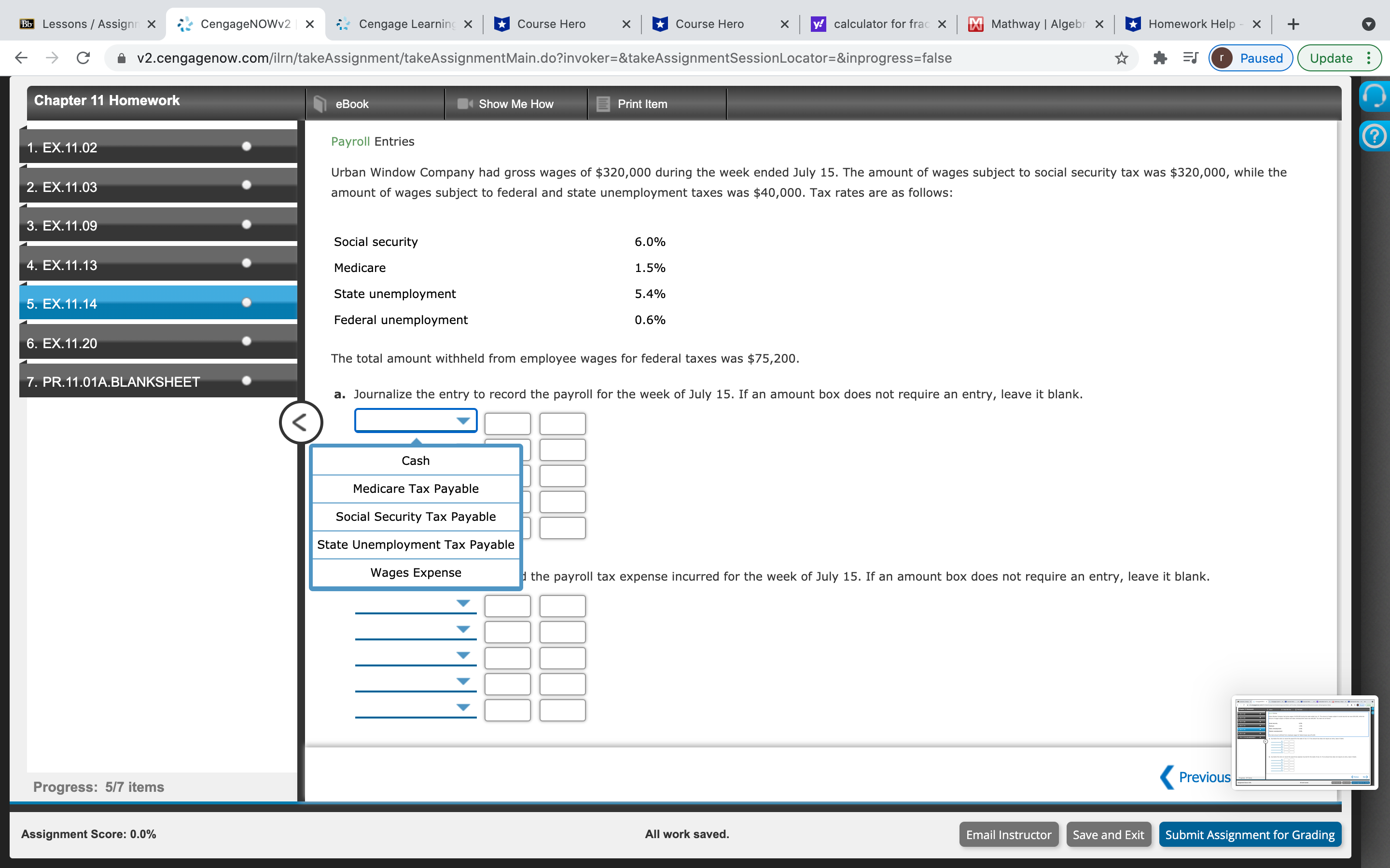 Chapter 11 Homework I need help with Q4 Q5 and Q6