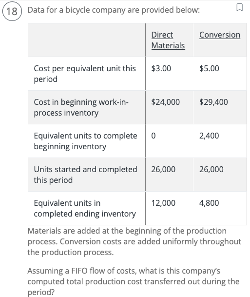 Assuming a FIFO flow of costs, what is this
