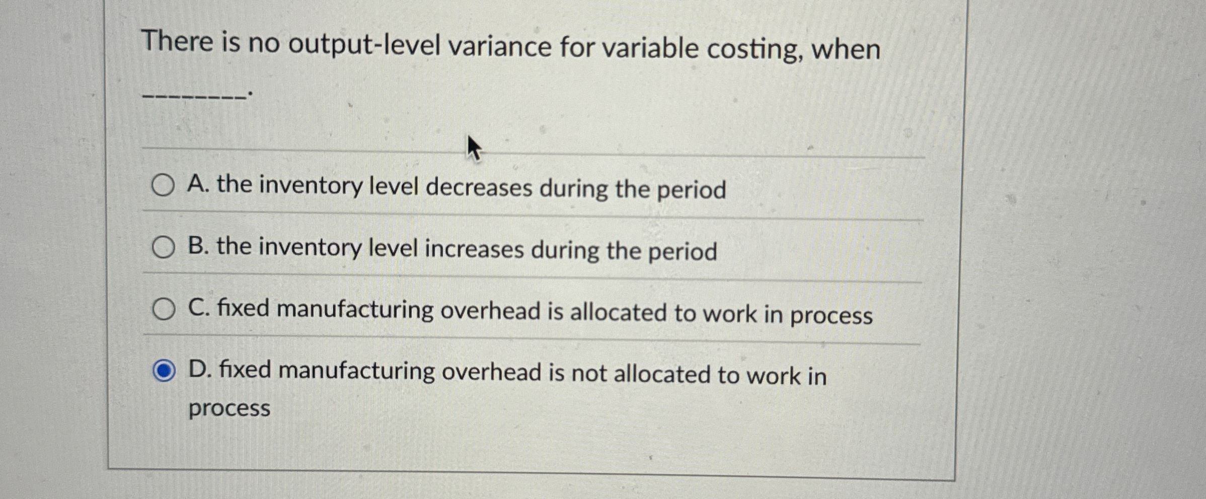 There is no output - level variance for variable