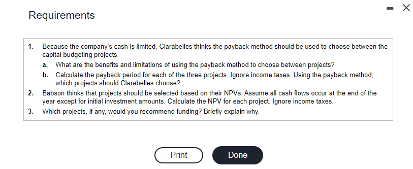 PLEASE SHOW WORK \f\fRequirements 1. Because the