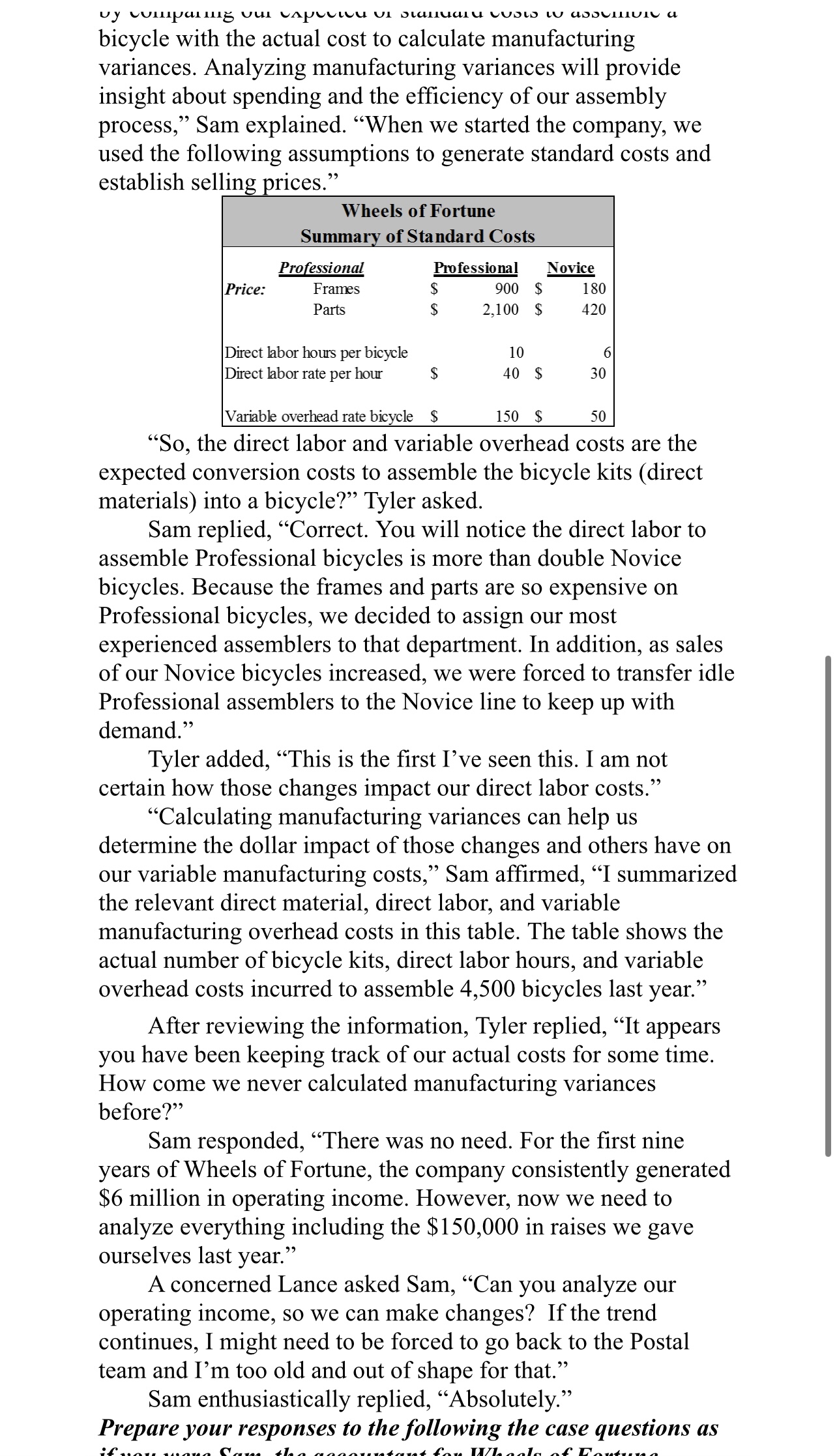 Fill Out Each Table Below: Sales Mix Variance