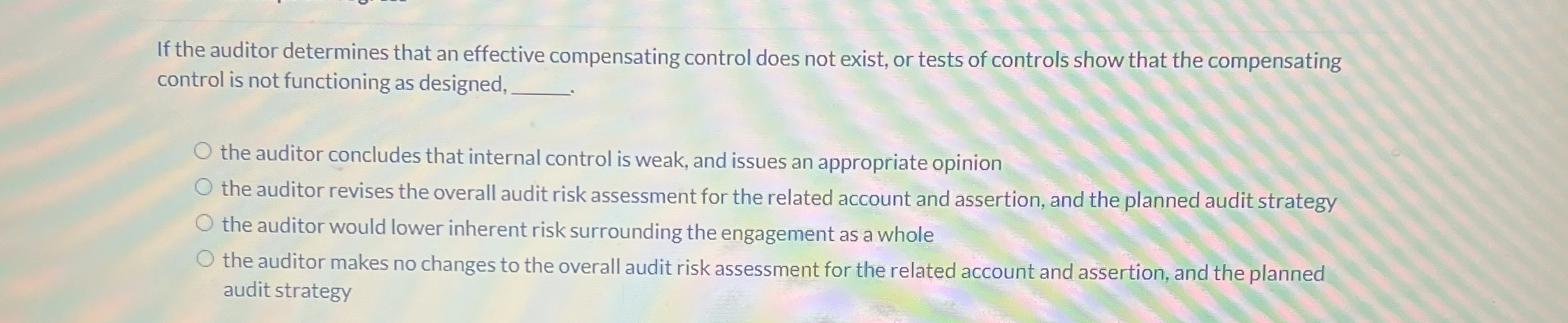 If the auditor determines that an effective