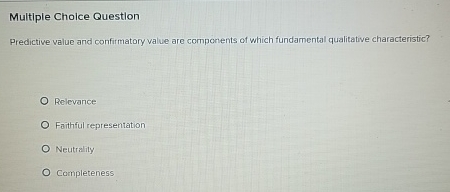 Multiple Choice Questlon Predictive value and