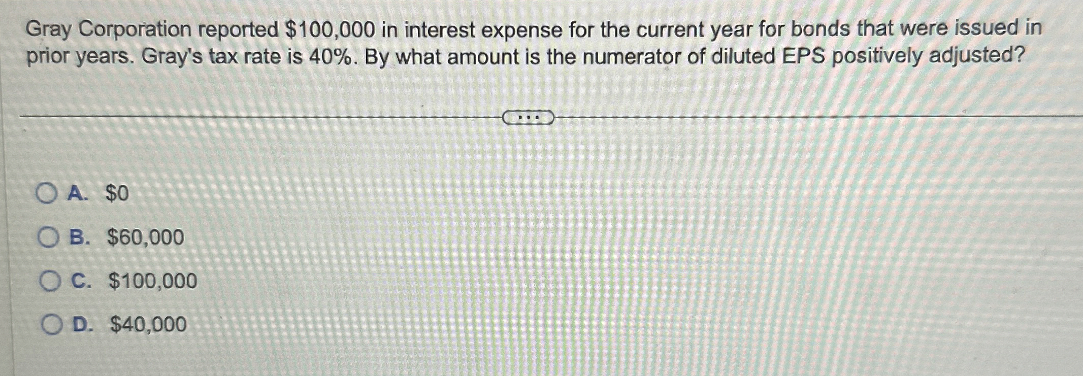 Gray Corporation reported $ 1 0 0 , 0 0 0 in