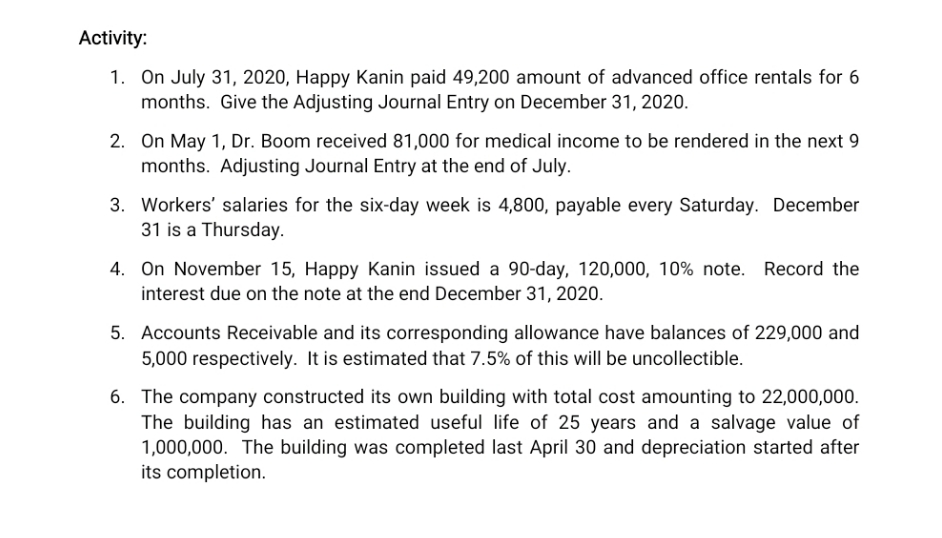 Help me please make a Journal entry with short