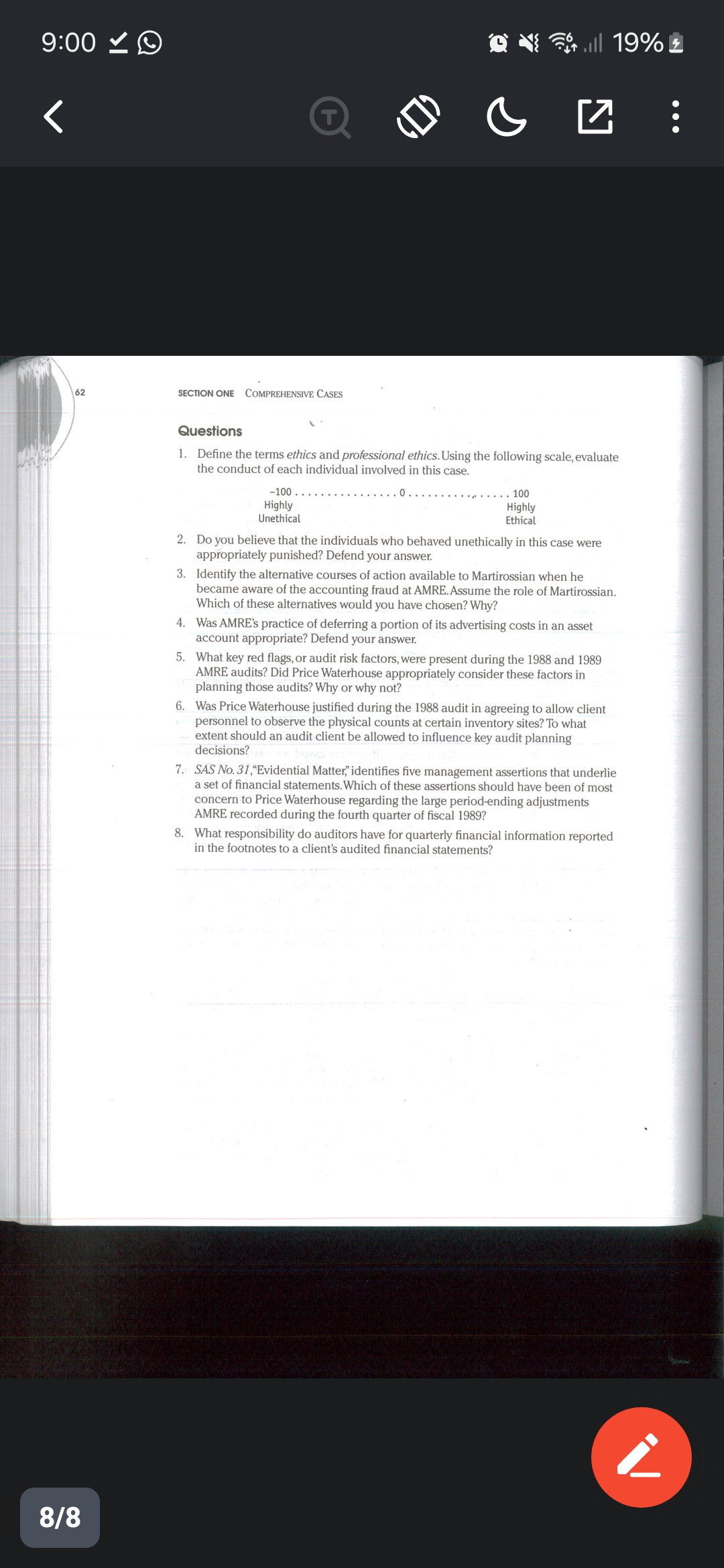 'T'f1 (e Y 4 COMPREHENSIVE CASES SECTION ONE