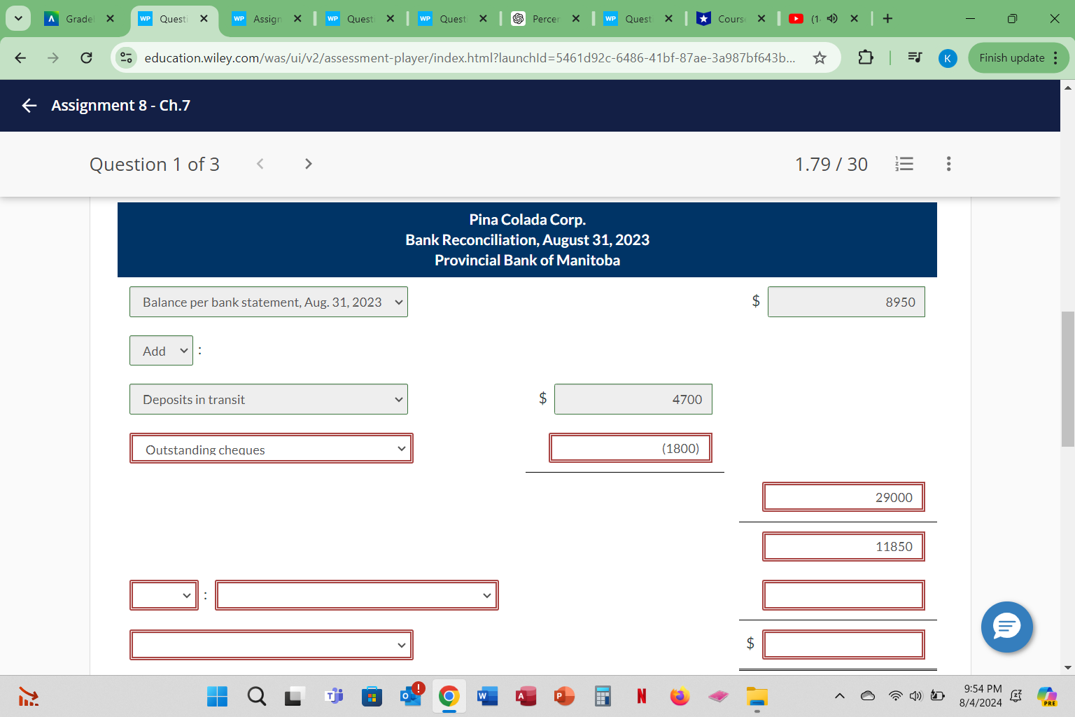 A Gradel X WP Questi > WP Assign X WP Quest X WP