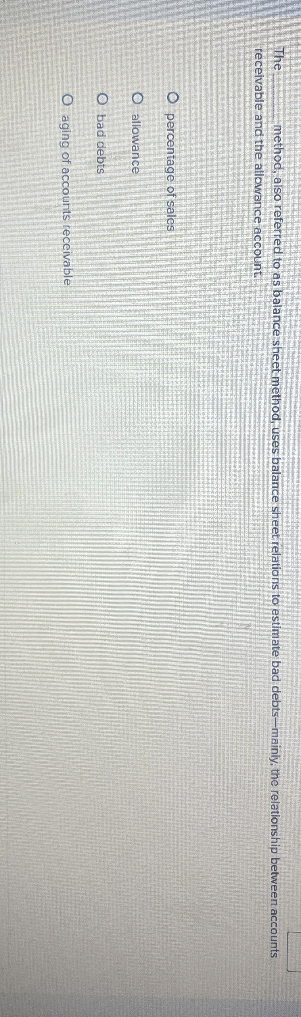 The q , method, also referred to as balance sheet