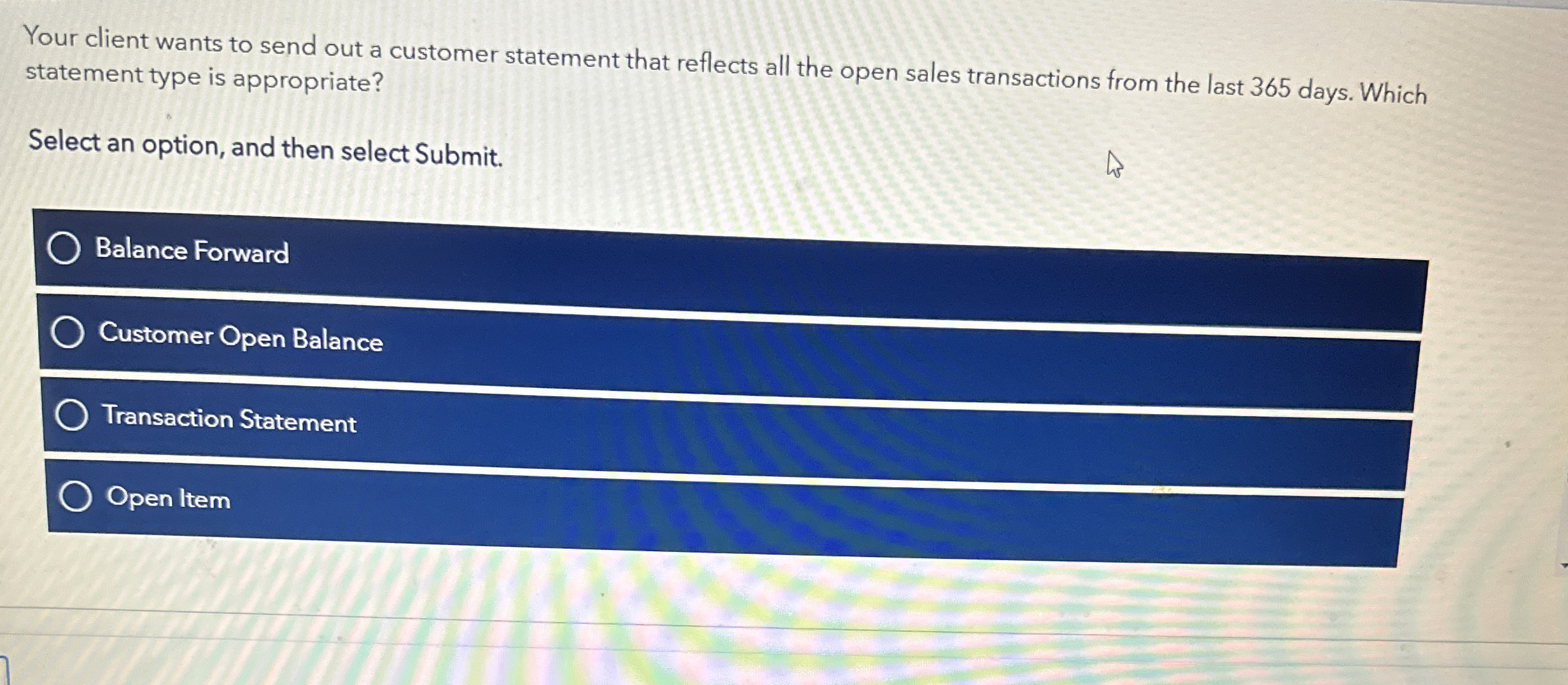 In which of the following cases should you use a