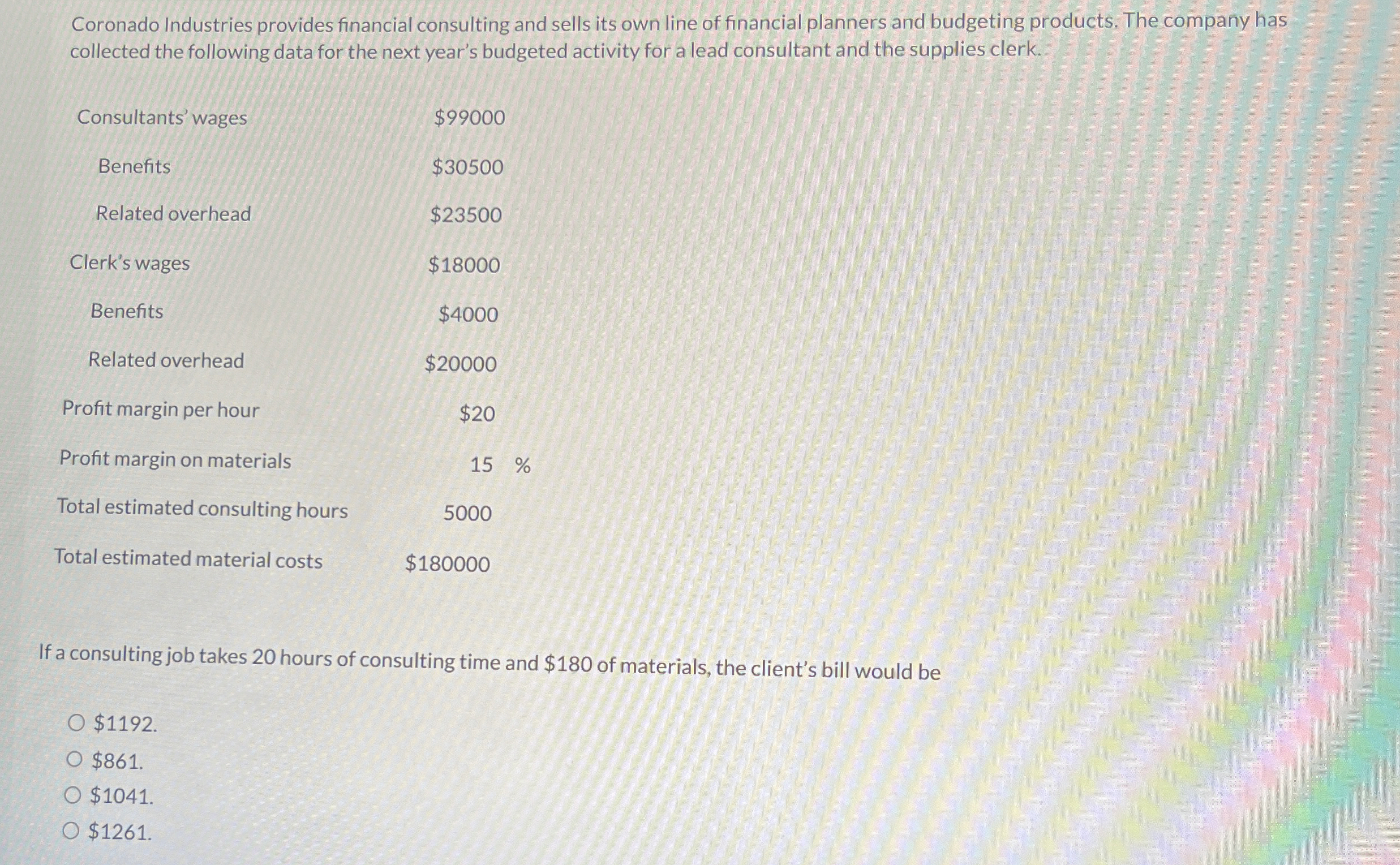 Coronado Industries provides financial consulting
