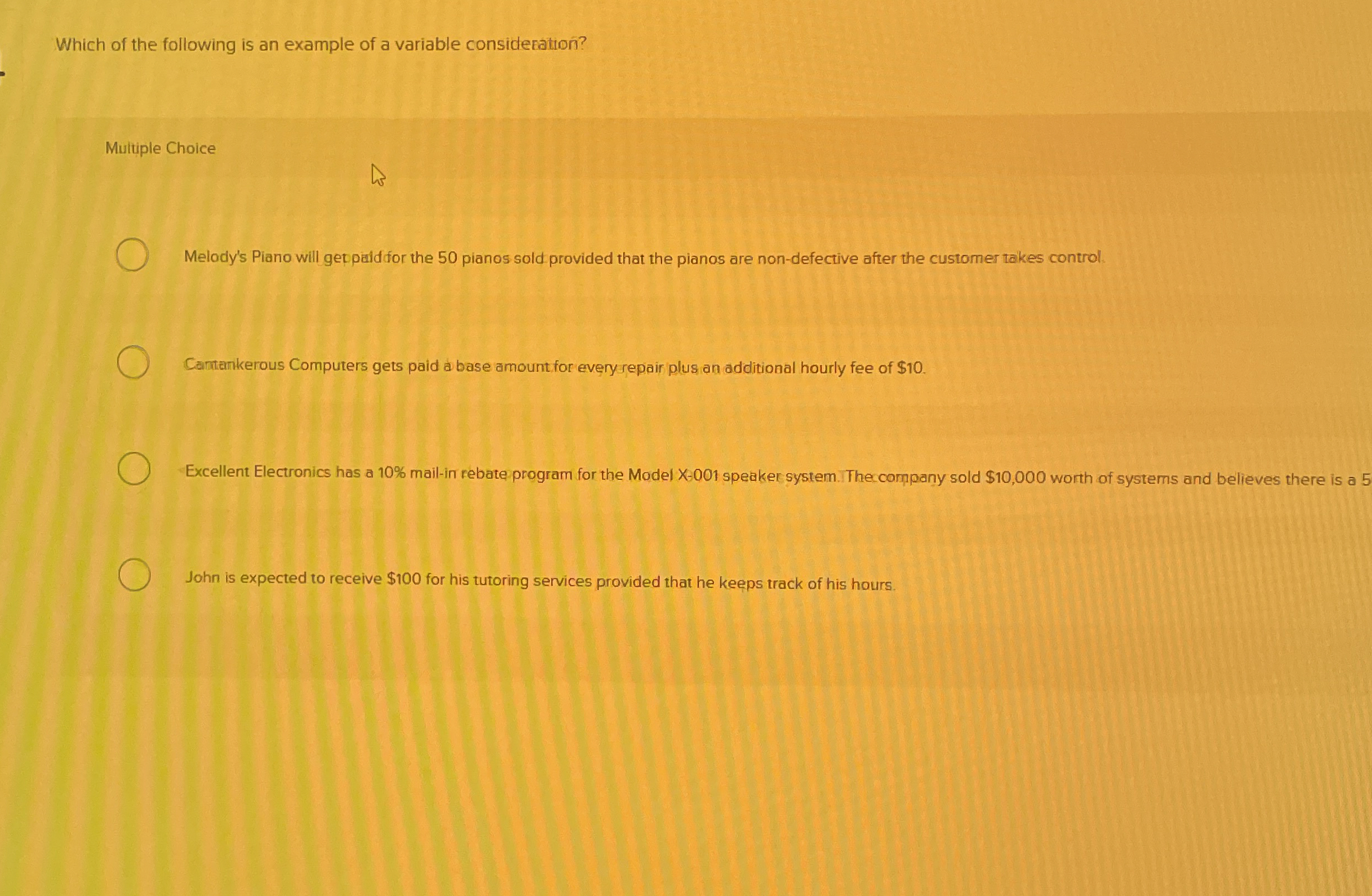 Which of the following is an example of a