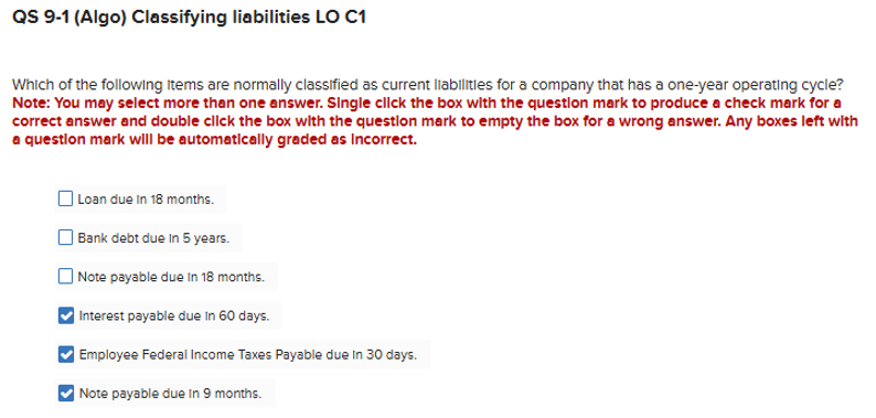 Which of the following items are normally