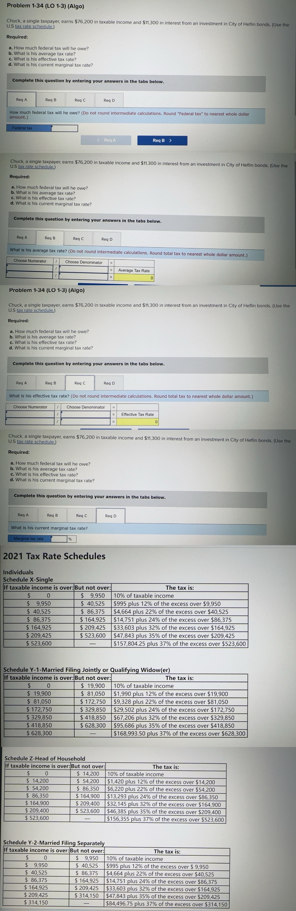 Problem 1-34 (LO 1-3) (Algo) Chuck, a single