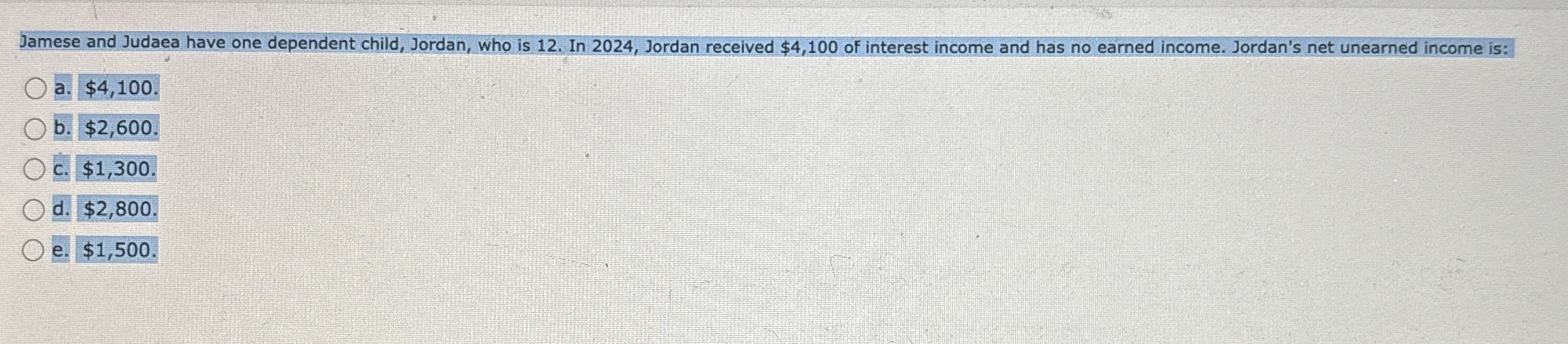 Jamese and Judaea have one dependent child,