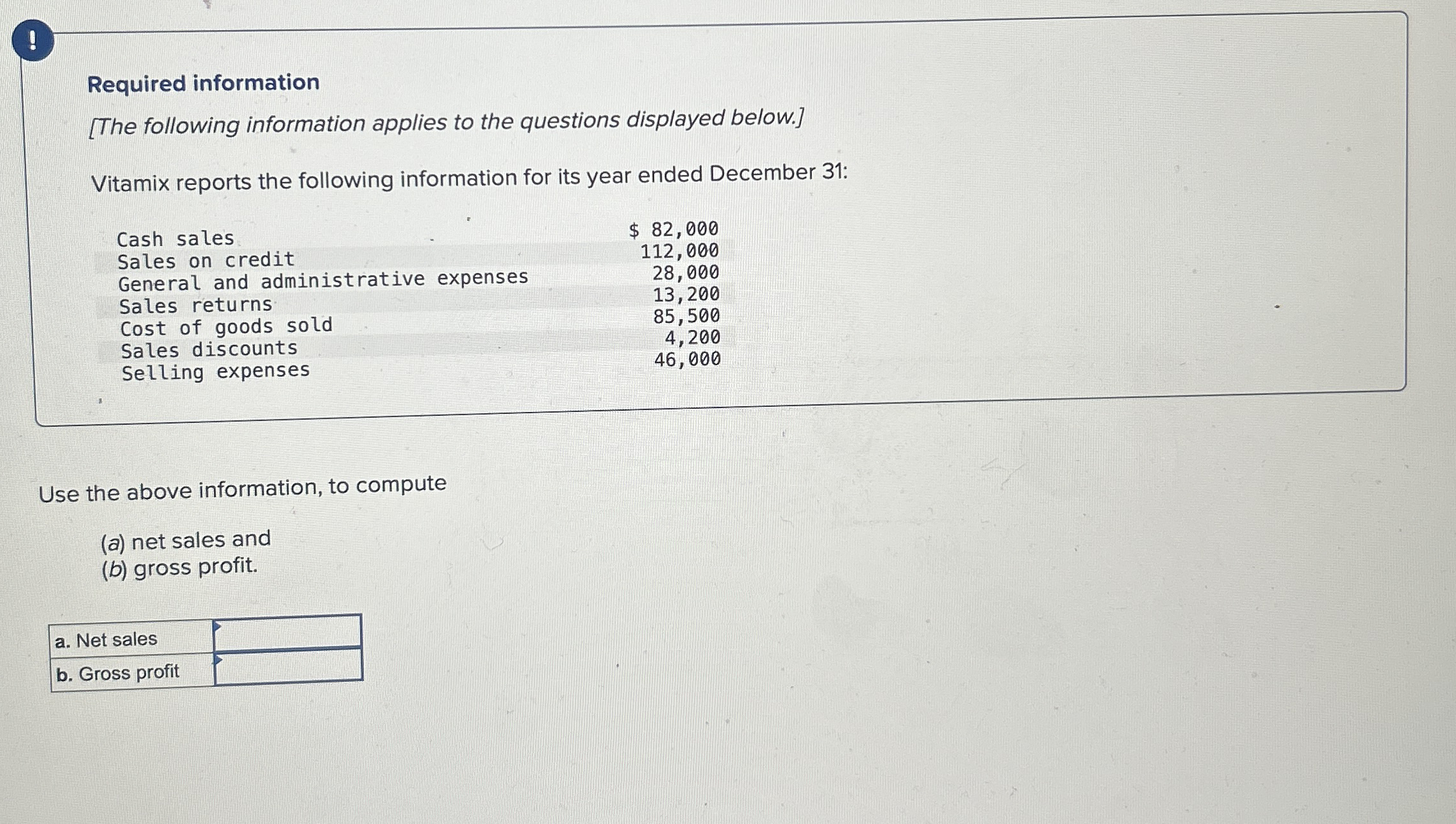 ! Required information [ The following