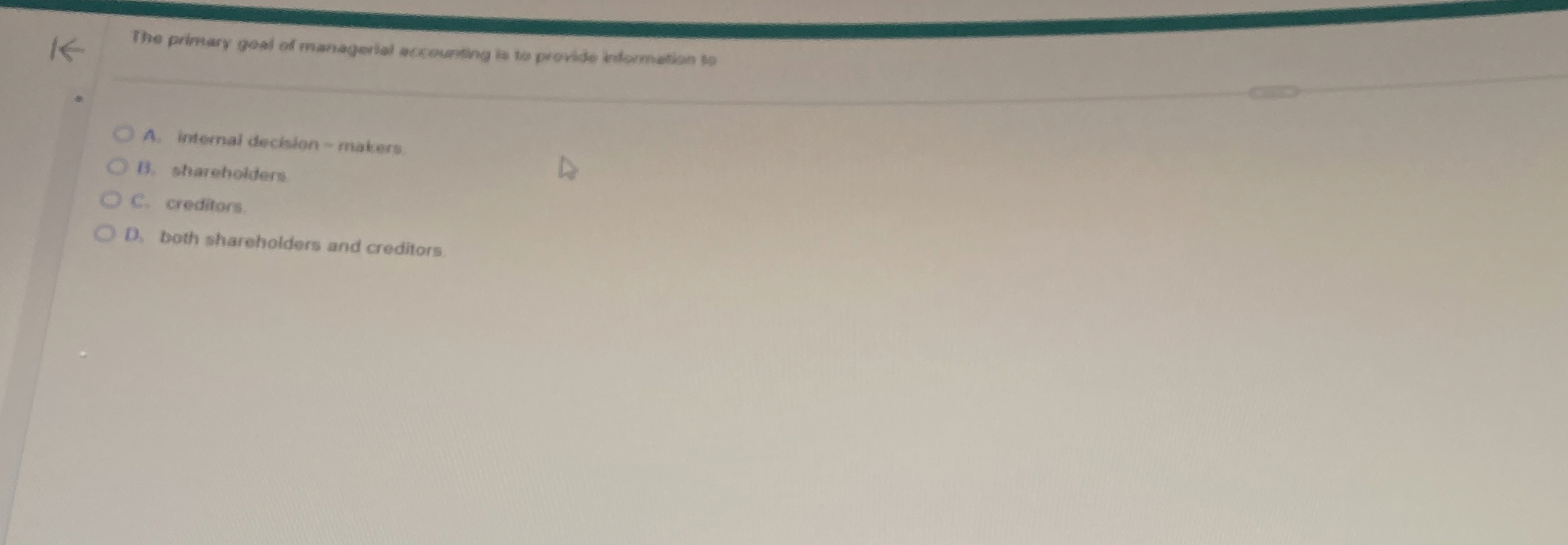 The permary goal of managerial acceverting is te