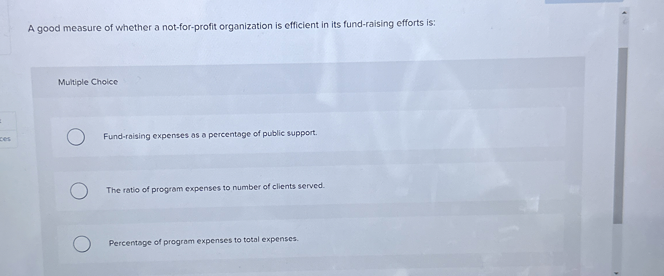 A good measure of whether a not - for - profit