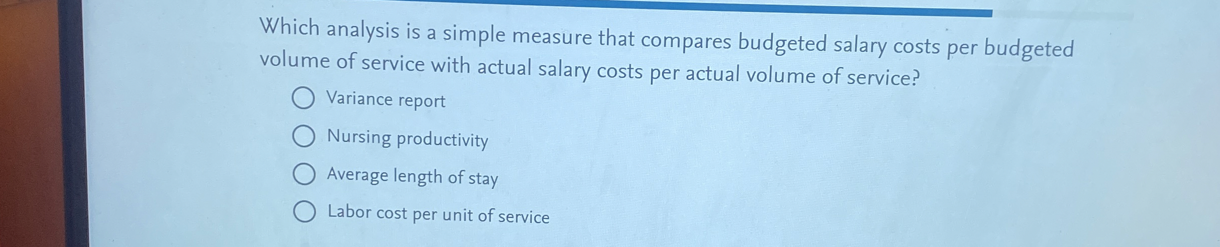 Which analysis is a simple measure that compares