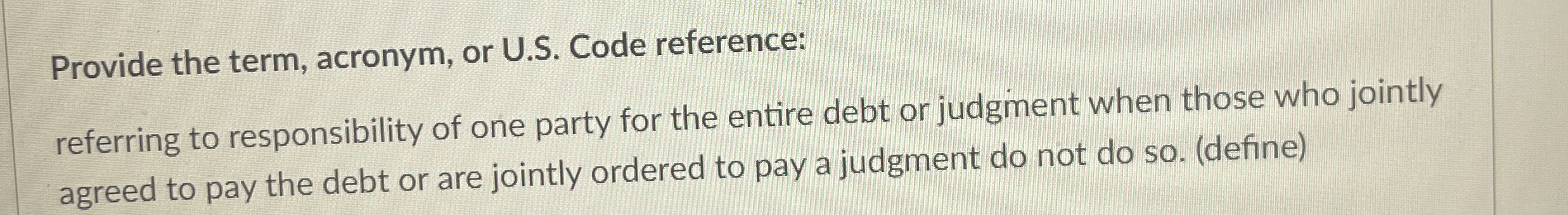 Provide the term, acronym, or U . S . Code