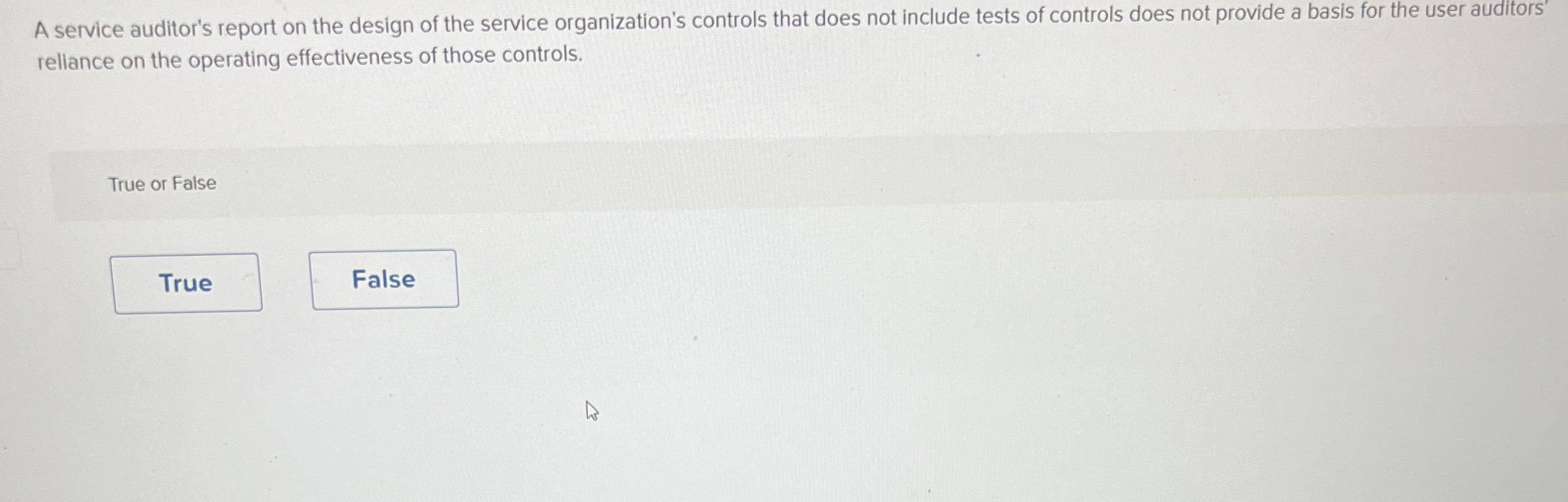 A service auditor's report on the design of the