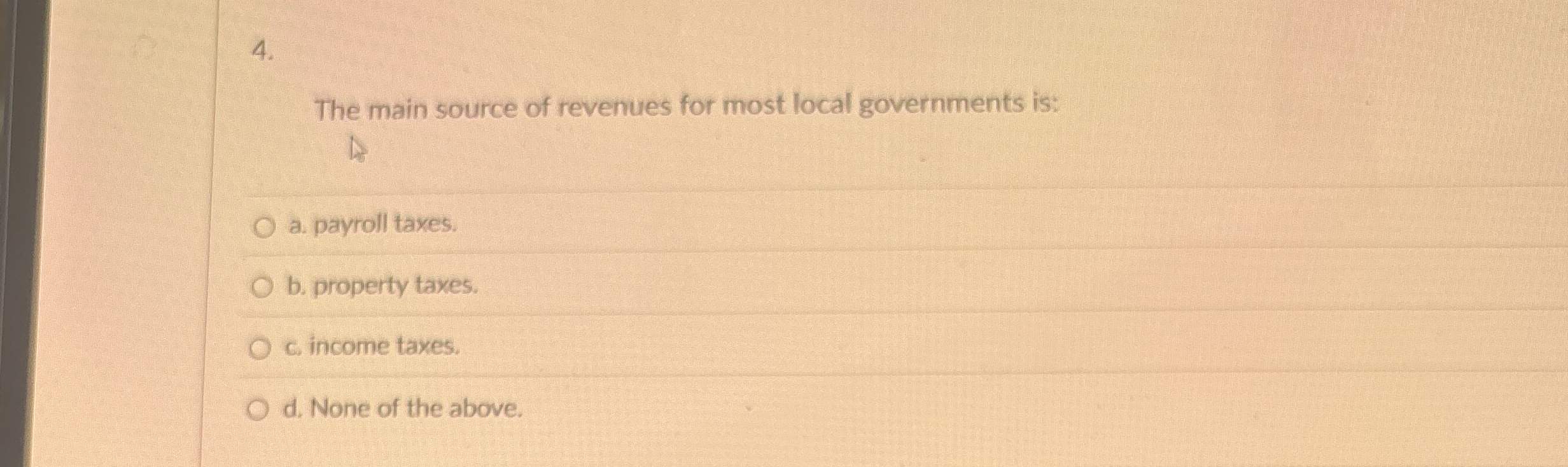 The main source of revenues for most local