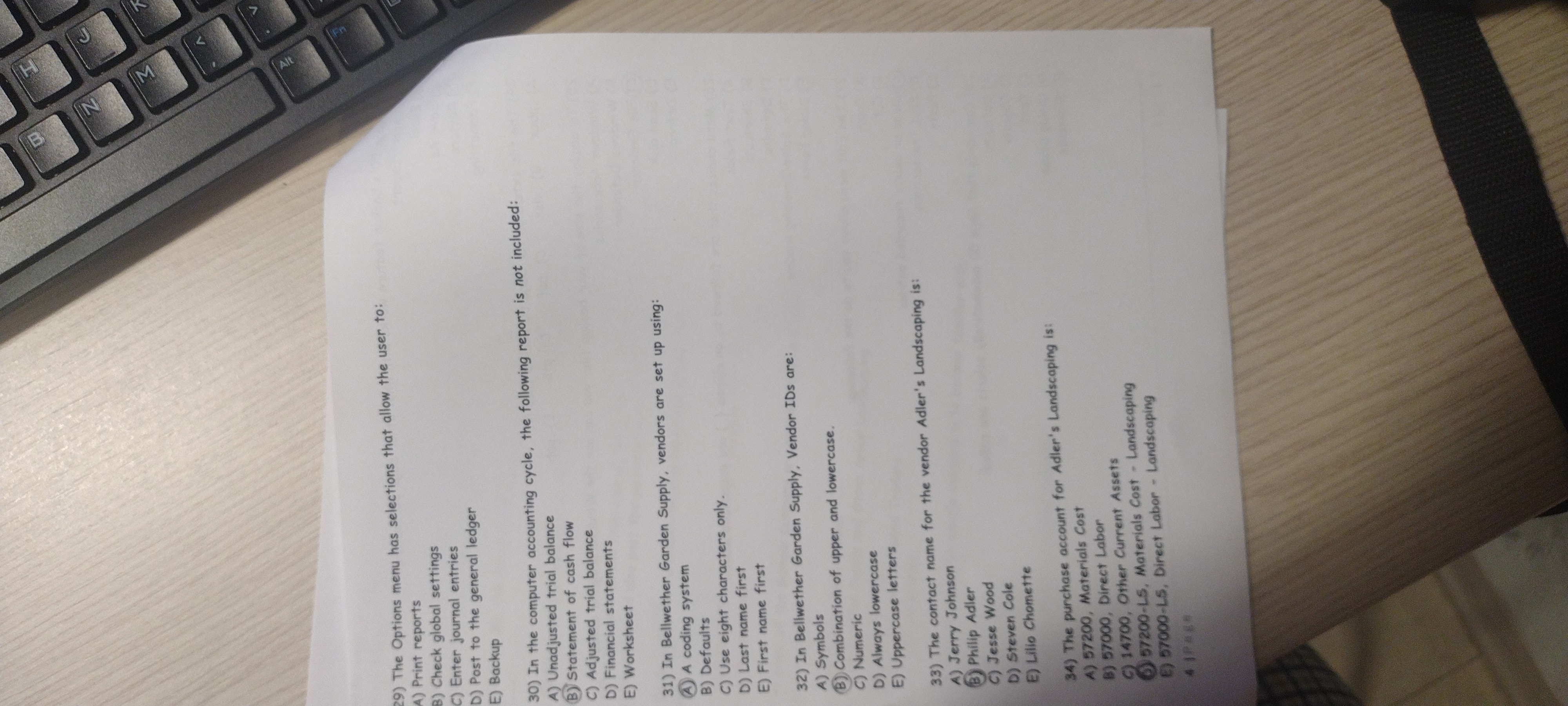 Z Alt 29) The Options menu has selections that