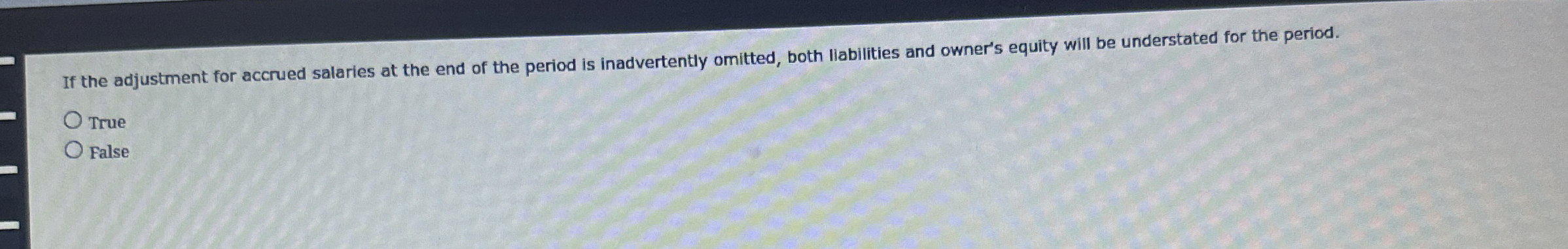 If the adjustment for accrued salaries at the end