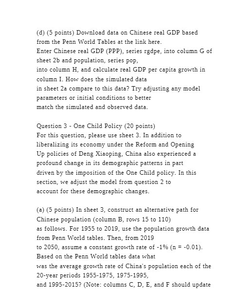 (d) (5 points) Download data on Chinese real GDP