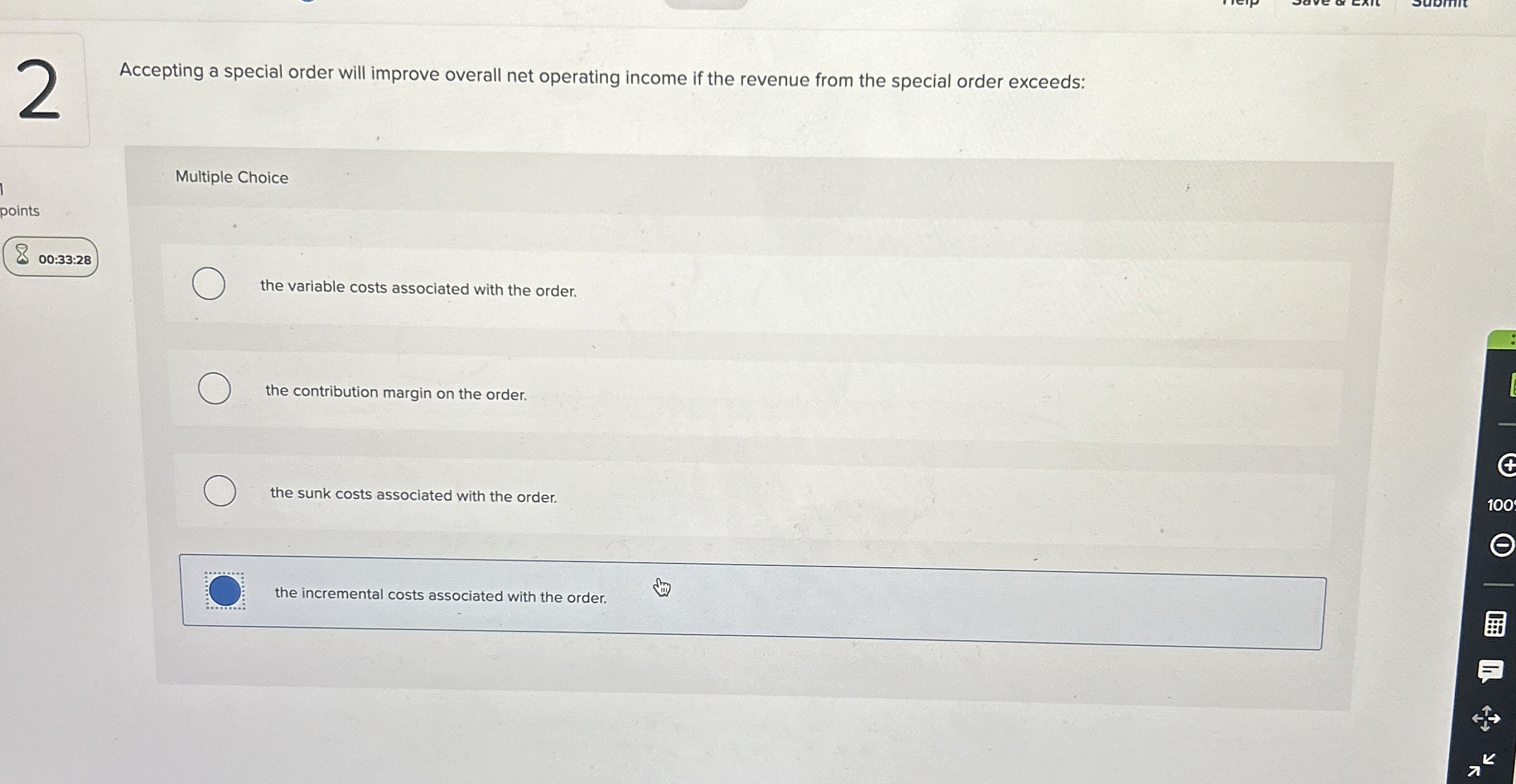 2 Accepting a special order will improve overall